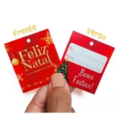 Mini Cartão Tag Presente Feliz Natal Boas Festas De Para Agradecimento Cliente Encomenda