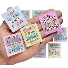 Mini Cartão Tag Frases Versículos Bíblicos Agradecimento Cliente Encomenda Cartão Motivacional