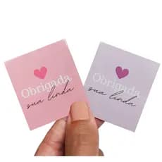 50, 100 ou 250 Mini Cartão Tag Agradecimento Cliente Encomenda Cartão Obrigada Sua Linda Mulher