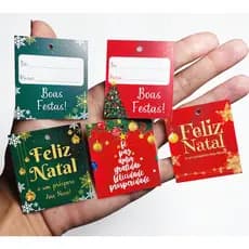 Mini Cartão Tag Feliz Natal Boas Festas De Para Agradecimento Cliente Encomenda Cartão