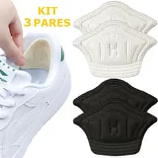 Kit 6 unidades Protetor de Calcanhar Adesivo Sapato Tênis Ajustável Macio