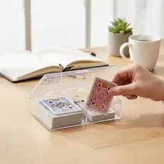 Caixa Organizadora 02 Divisórias Maxcril Porta Cartas Baralho Uno Objetos Multiuso pequena Waleu