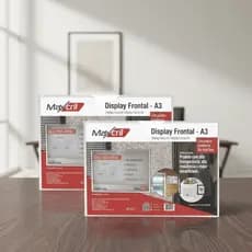 Display acrilico porta folhas A3 Maxcril Frontal sem fundo KIT 02 unidades com dupla face parede