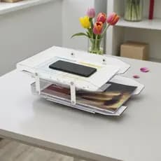 Caixa Correspondencia Organizador Mesa Maxcril Compacta Dupla Móvel Slim Leve Porta Folhas A4