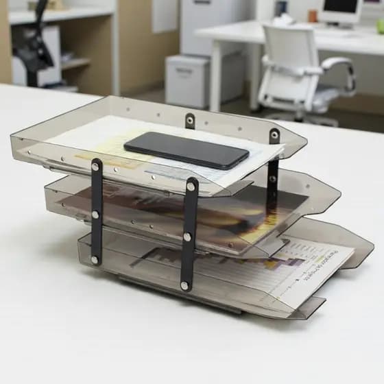 Caixa Correspondencia Organizador Mesa Maxcril Tripla Movel Slim Porta Documentos A4 Waleu