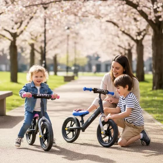 Bicicleta Equilíbrio Zippy Bike Sem Pedal Infantil 2 a 5 Anos Leve Rosa Criança presente cordenação