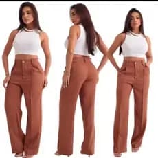 Calça Social Feminina Alfaiataria Cintura Alta Pantalona Elegante para Trabalho