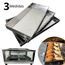 Bandeja Inox para Estufa 3 Medidas Retangular
