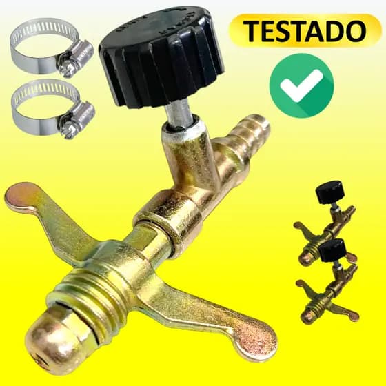 Registro de Alta Pressão Regulador de Gás P13kg c/ Braçadeira