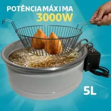 Fritadeira Elétrica 5 L Redonda Industrial Tacho Profissional