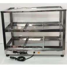 Estufa Elétrica 6 Bandejas Dupla Grandes Vitrine Aquecedora Aço Inoxidável