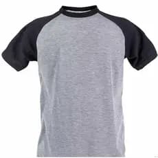 Camiseta Raglã Cinza Mescla e Preta | Malha 30.1