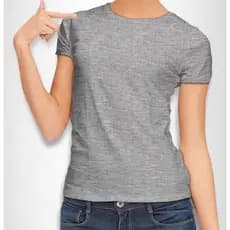Baby Look  Cinza Mescla Básica | Malha 30.1