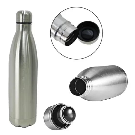 Garrafa de Água Térmica Prata ORIGINAL |  | Para Personalizar c/ Sublimação  - garrafa de água