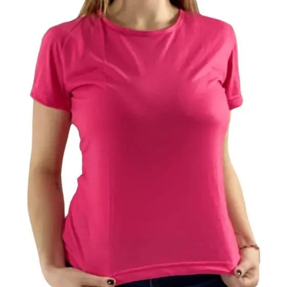 Baby Look Rosa Pink Básica | Malha 30.1