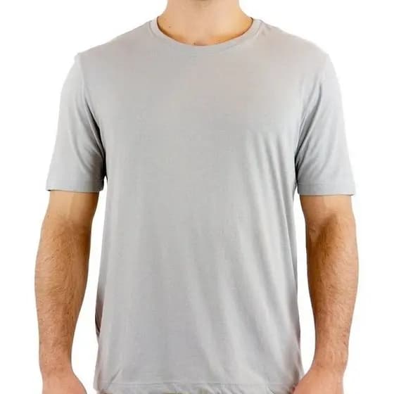 Camiseta Básica Cinza Prata | Malha 30.1