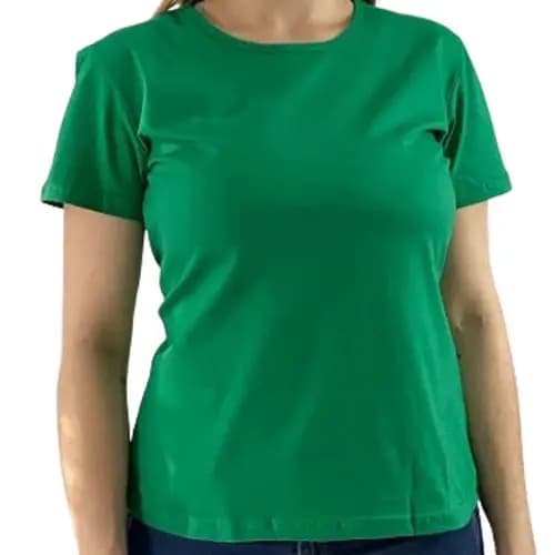 Baby Look Verde Bandeira Básica  | Malha 30.1