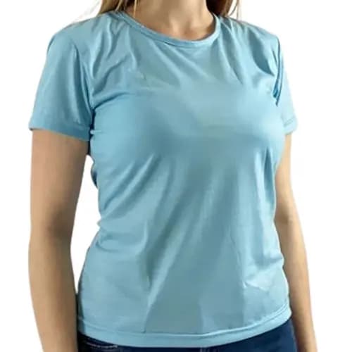 Baby Look Azul Turquesa Básica  | Malha 30.1