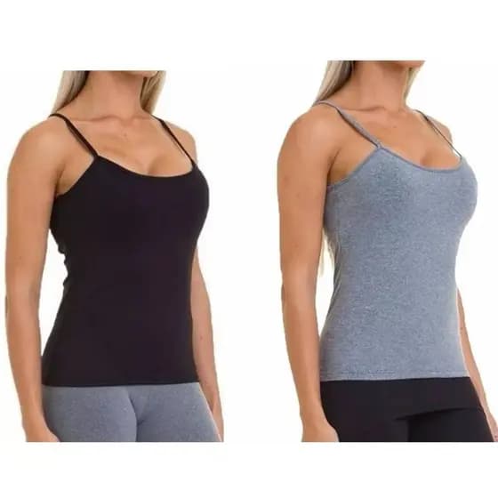 2 Regatas Alça Fina Básica/ blusinha com alça P M G GG XGG