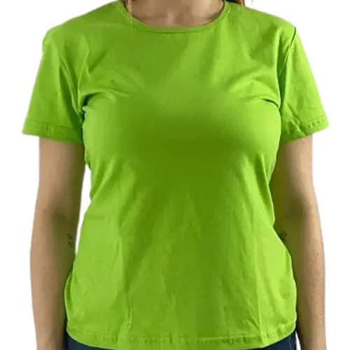 Baby Look Verde Limão Básica | Malha 30.1