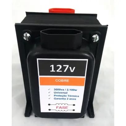 Transformador  Voltagem 127v 220v 3000va Em Cobre 9000 Btus