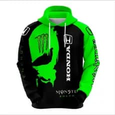 Blusa Moletom Masculina Honda Esportiva Moto Grau Estilosa