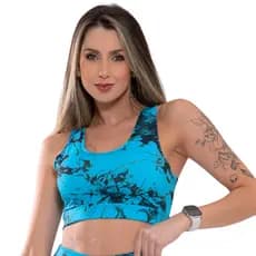 Top Marmorizado Feminino Sem Bojo Suplex de Academia