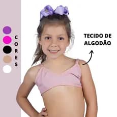 Sutiã Infantil Sem Bojo Liso Cotton Algodão Básico Uniforme Boneca Menina Moça Confortável Juvenil