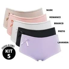 Kit 5 Calcinha Infantil Algodão Alicia Menina Moça Lisa Básica Dia a Dia Confortavel Qualidade
