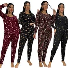 Kit 4 Pijama Feminino Estampado Longo Conjunto Blusa Manga Calça Comprida Inverno Quentinho Dormir