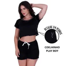 Baby Doll Luciana Malha Conforto Adulto Feminino P M G GG Verão Boa Elasticidade Qualidade