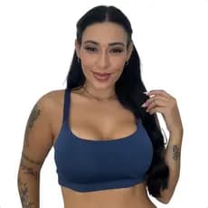 Top Feminino Academia Cropped Com Bojo Removível Sustentação Alça Larga Microfibra Fit Confortável