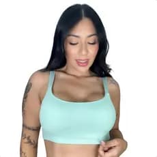 Top Academia Cropped Feminino Com Bojo Removível Sustentação Alça Larga Confortável Fit Microfibra
