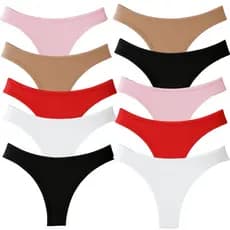 Kit 10 Calcinha Fio Tanga Helena Feminina Poliéster Cintura Alta Confortável Qualidade Moda