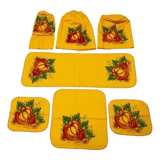 Kit Jogo De Cozinha Estampado 7 Peças panos de cozinha várias cores