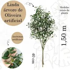Oliveira Árvore Artificial Azeitona Toque Real Decoração