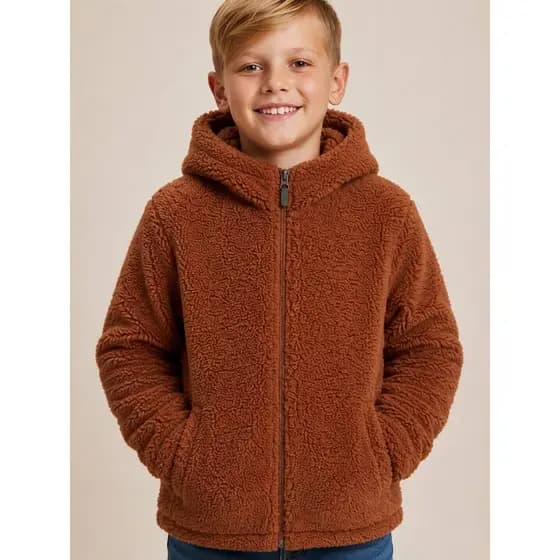 Jaqueta Infantil Masculina Peluciada Forrada Inverno Casaco Menino Quentinho Confortável