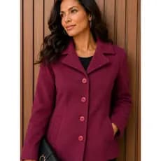 Casaco sobretudo feminino lã Batida para o inverno Elegante Acinturado Sobretudo Botões