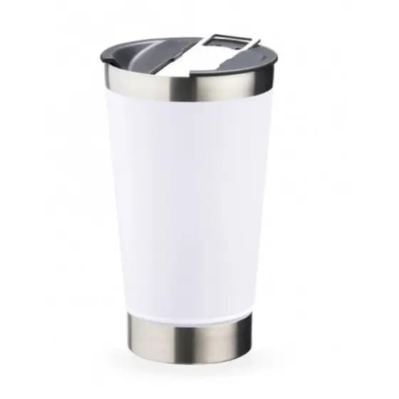 Normal - Copo Térmico Inox com TAMPA e ABRIDOR (473 ml) - Branco