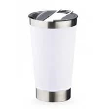 Normal - Copo Térmico Inox com TAMPA e ABRIDOR (473 ml) - Branco
