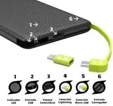 CARREGADOR PORTÁTIL 10000MAH PT-0951