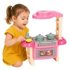 Cozinha Infantil De Brinquedo Com Som Luz Vapor e Acessórios Completa