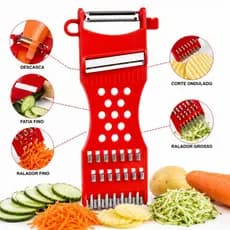 Descascador de Legumes 5 em 1 Ralador Fatiador Frutas Aço Inox