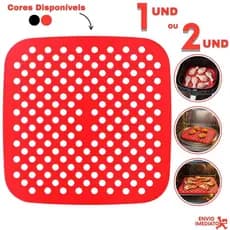 Forro Tapete em Silicone para Air Fryer Fritadeira Elétrica Quadrado Universal