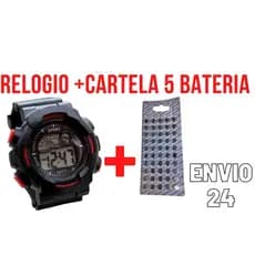 Relógio Masculino Prova D' Água Digital Lançamentos - Estoque Brasi + 5 BATERIAS