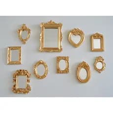 Kit 10 Peças Molduras Resina D118 Espelho Dourado Parede Hall Provençal Vintage Quadros Decoração