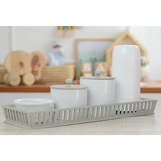 Kit Higiene Bebê Moderno Porcelana Quarto Menino Menina Térmica Banho K159