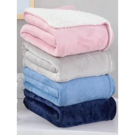 Cobertor Dupla Face Antialérgico Macio com Sherpa 90cm X 80cm