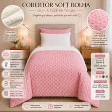 COBERTOR SOFT BOLHA SOLTEIRO DUPLA FACE SHERPA ULTRA MACIO PREMIUM