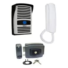 Kit Interfone Porteiro Eletrônico Residencial + Fechadura Elétrica 12V AGlinha